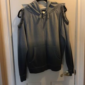 Ombre grey to black designed hoodie